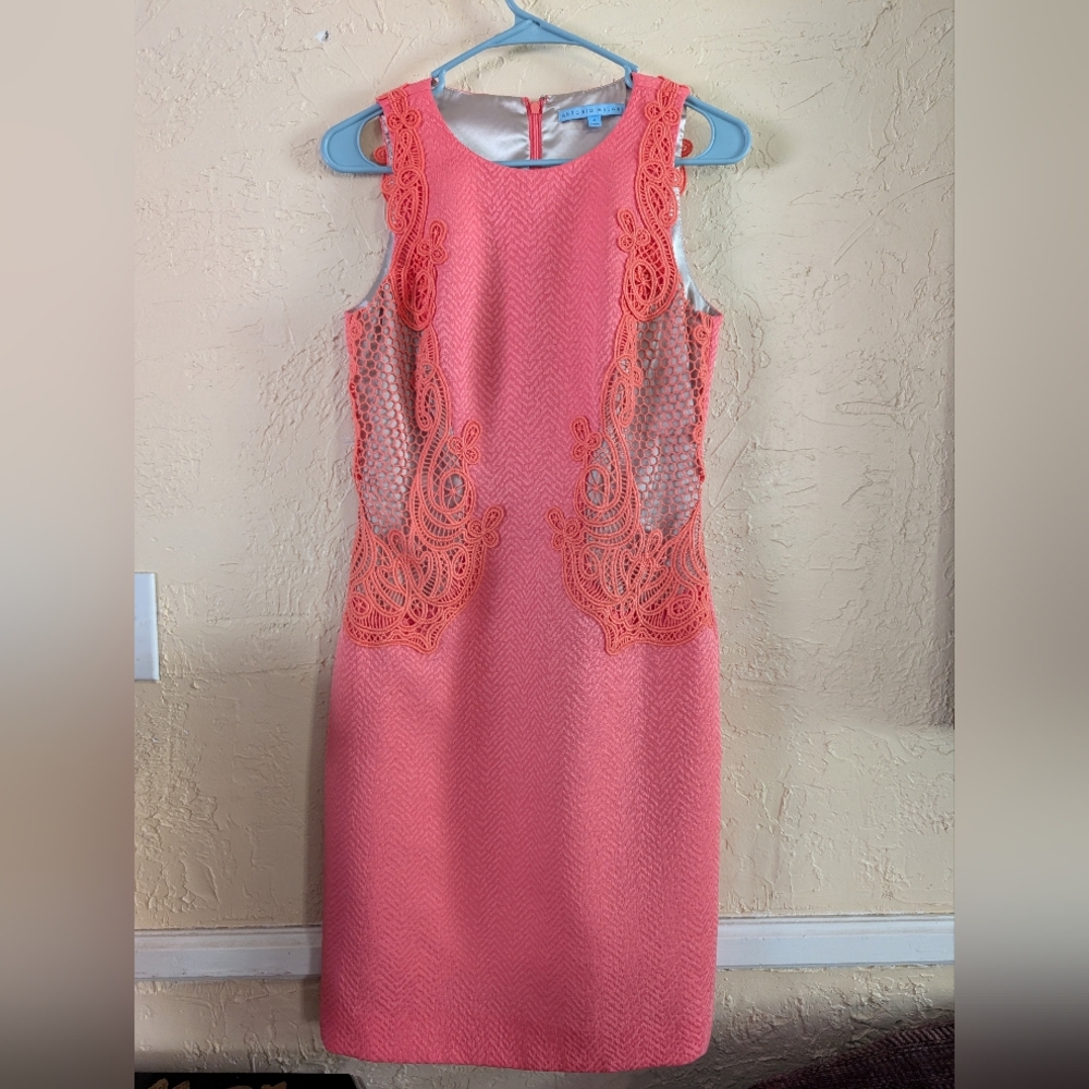 ANTONIO MELANI Sleeveless Coral Dress